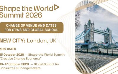 Shape the World Summit and Global School for Consulites and Changemakers Relocate to London, October 2026